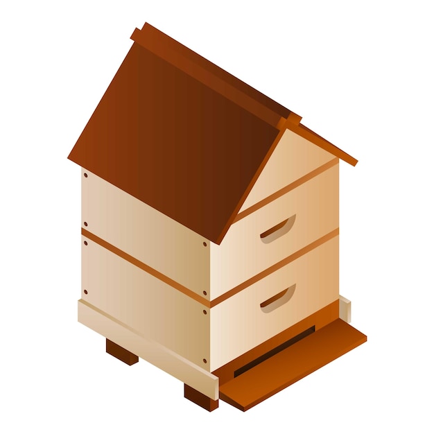 Icono de la casa de abeja Isométrica de icono de vector de casa de abeja para diseño web aislado sobre fondo blanco
