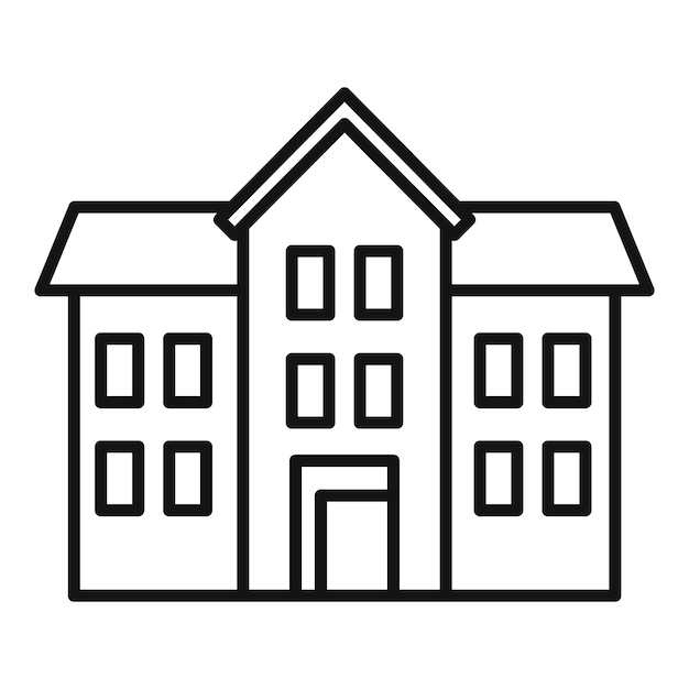 Icono de casa de agente inmobiliario Icono de vector de casa de agente inmobiliario de esquema para diseño web aislado sobre fondo blanco