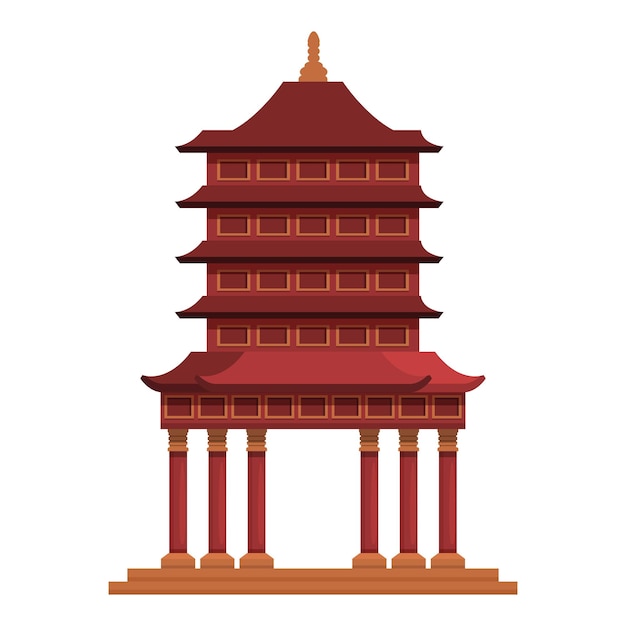 Vector icono de casa asiática vector de dibujos animados pagoda china templo de la ciudad