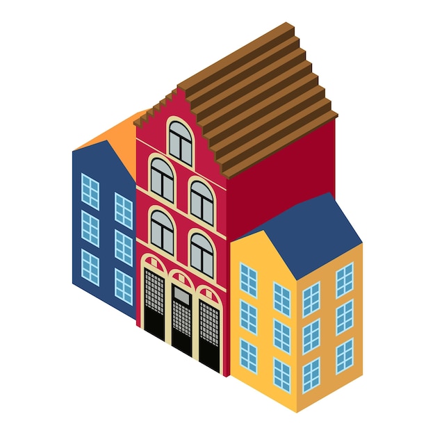 Icono de la casa de Bélgica Ilustración isométrica del icono de vector de la casa de Bélgica para web