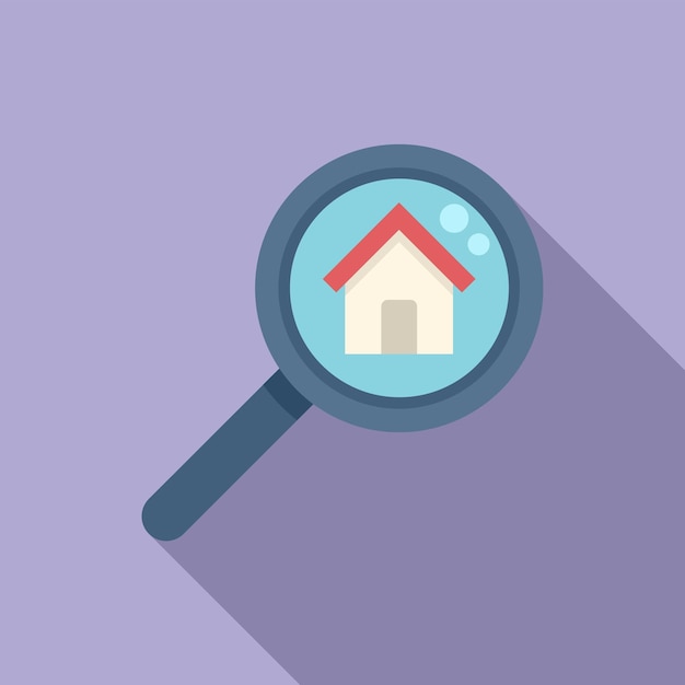 Icono de casa de búsqueda vector plano Empresa de sitio web de casa real