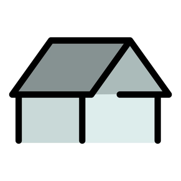 Icono de la casa de campo Contorno del icono vectorial de la Casa de campo Color plano aislado