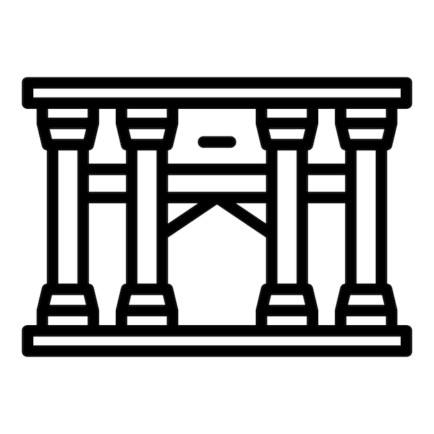 Icono de la casa de la columna de la ópera vector de contorno Monumento famoso de la ciudad