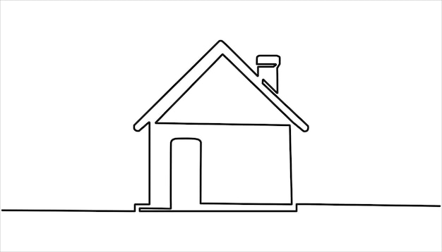 Icono de la casa dibujo continuo de una línea vectorial arquitectura moderna de la casa