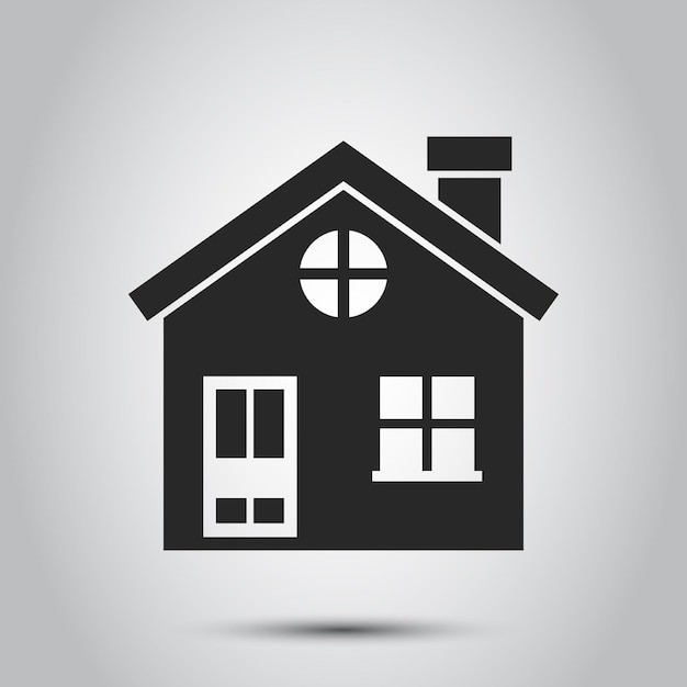 Icono de casa en estilo plano Ilustración vectorial de casa en un fondo aislado Concepto de negocio de letrero de edificio