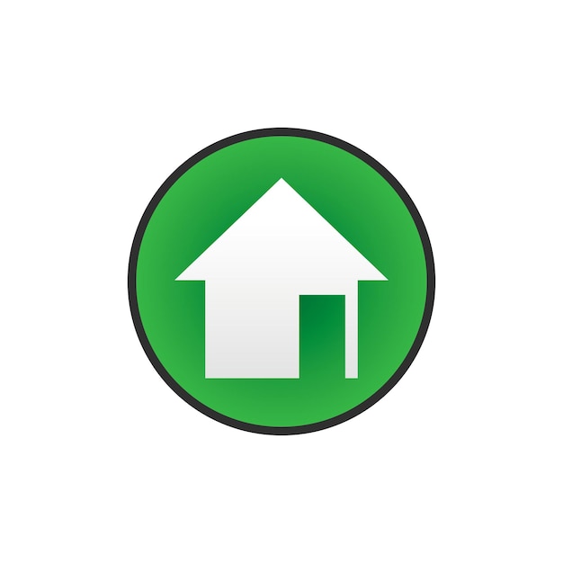 icono de casa Icono plano de color Botón en círculo sobre fondo blanco