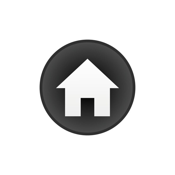 Vector icono de casa icono plano de color botón en círculo sobre fondo blanco
