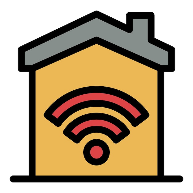 Icono de casa inteligente Contorno de casa inteligente Icono vectorial de color plano aislado
