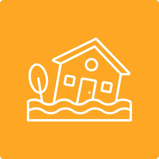 El icono de la casa inundada