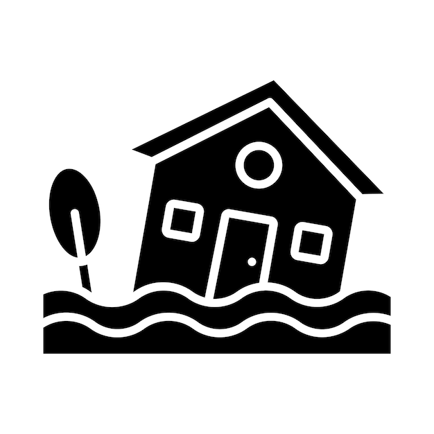 El icono de la casa inundada