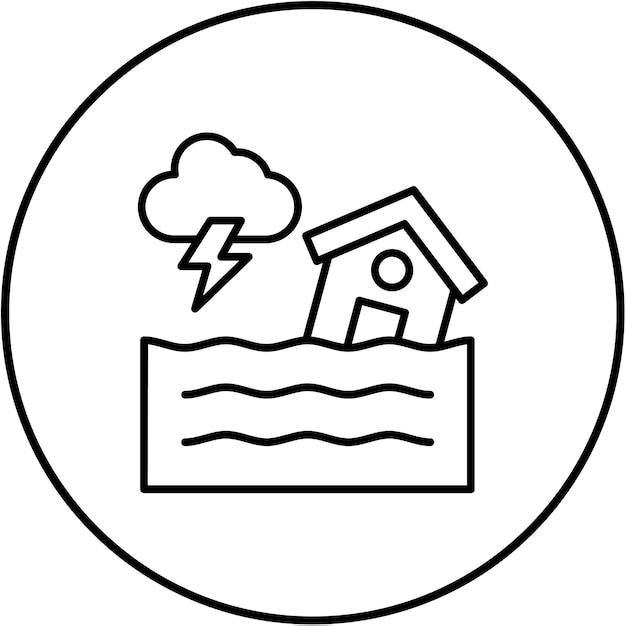 El icono de la casa inundada