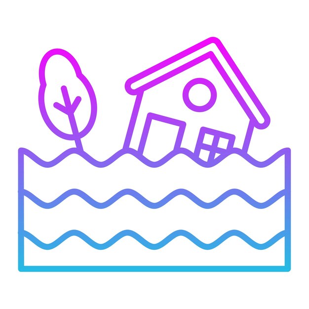 El icono de la casa inundada