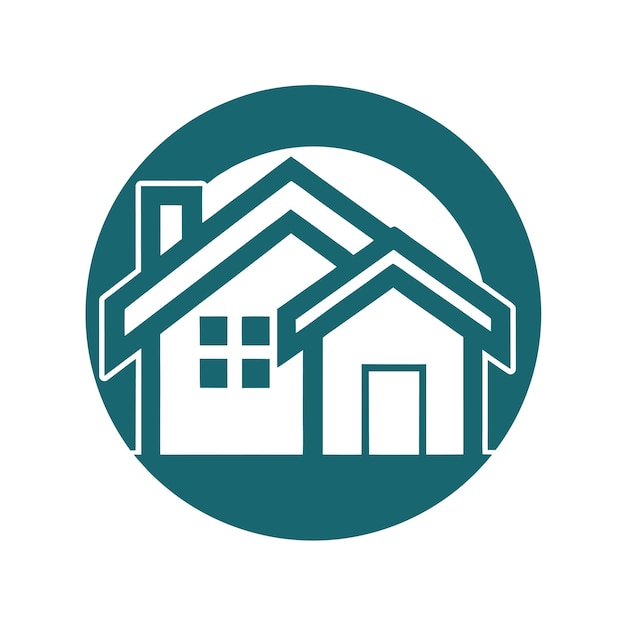 Icono de la casa moderna para la marca de la construcción