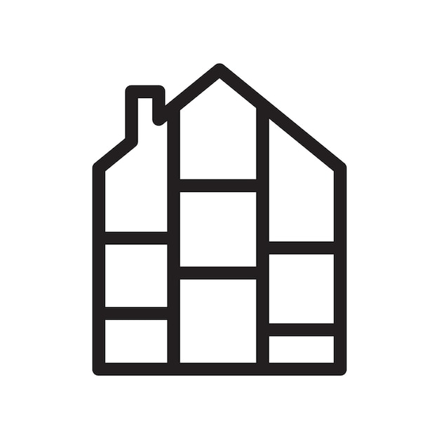 Icono de casa modular Colección de arte de línea delgada