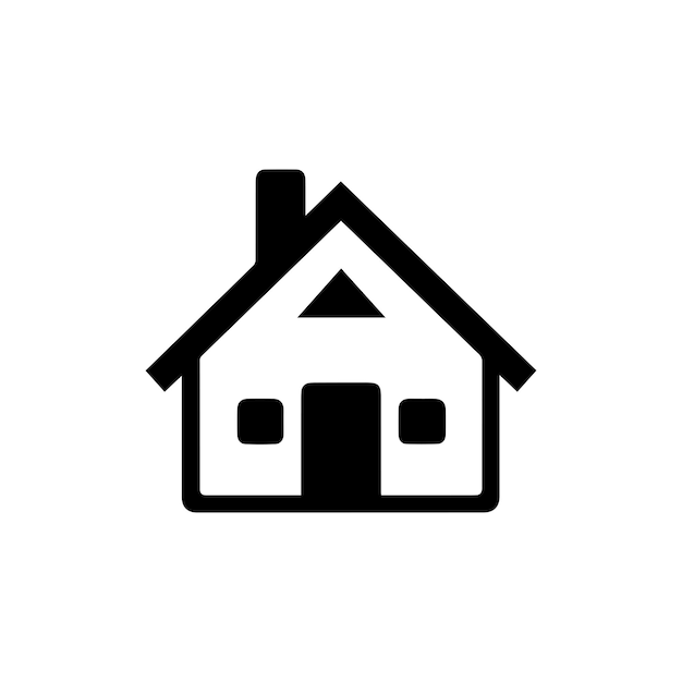 Ícono de la casa Negro Ícone de la casa en fondo blanco Ilustración vectorial