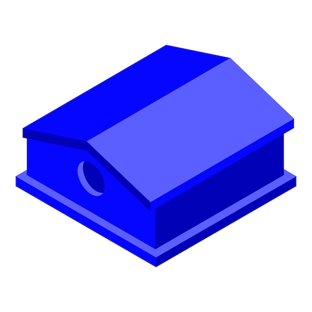 Icono de casa de pájaro azul Isométrico de icono de vector de casa de pájaro azul para diseño web aislado sobre fondo blanco