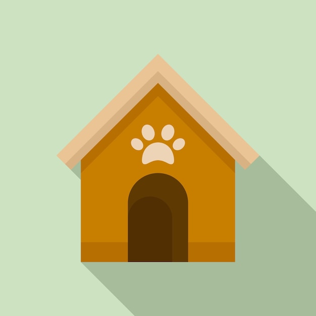 Icono de casa de perro Ilustración plana del icono de vector de casa de perro para diseño web