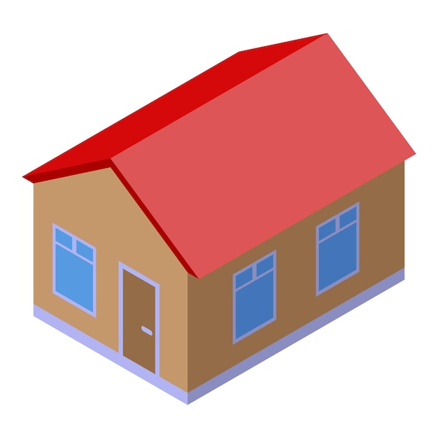 Icono de casa de pueblo Isométrico de icono de vector de casa de pueblo para diseño web aislado sobre fondo blanco