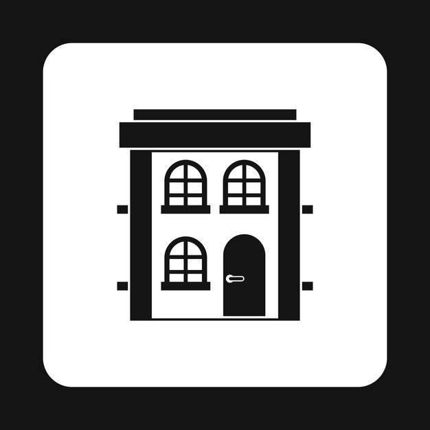 Icono de una casa residencial de dos pisos en estilo simple aislado sobre un fondo blanco Ilustración vectorial del símbolo de la estructura