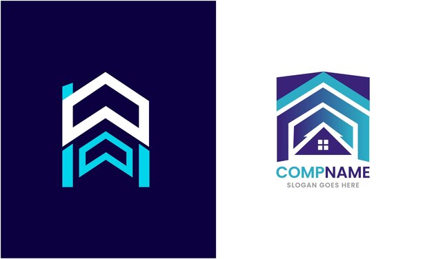 Icono de la casa símbolo del edificio logotipo bienes raíces con edificio de hoja de pájaro ilustración vectorial des