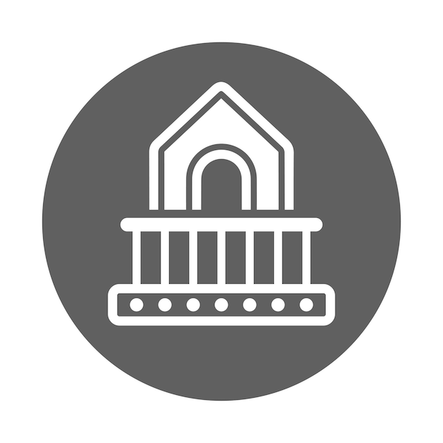 El icono de la casa de la terraza del balcón Gráficos vectoriales grises