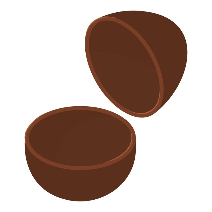 Vector icono de cáscara de huevo de chocolate isométrico de icono vectorial de casca de huewo de chocolate para diseño web aislado en fondo blanco