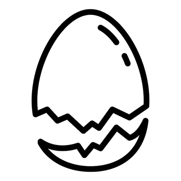 Icono de cáscara de huevo de granja Esquema icono de vector de cáscara de huevo de granja para diseño web aislado sobre fondo blanco