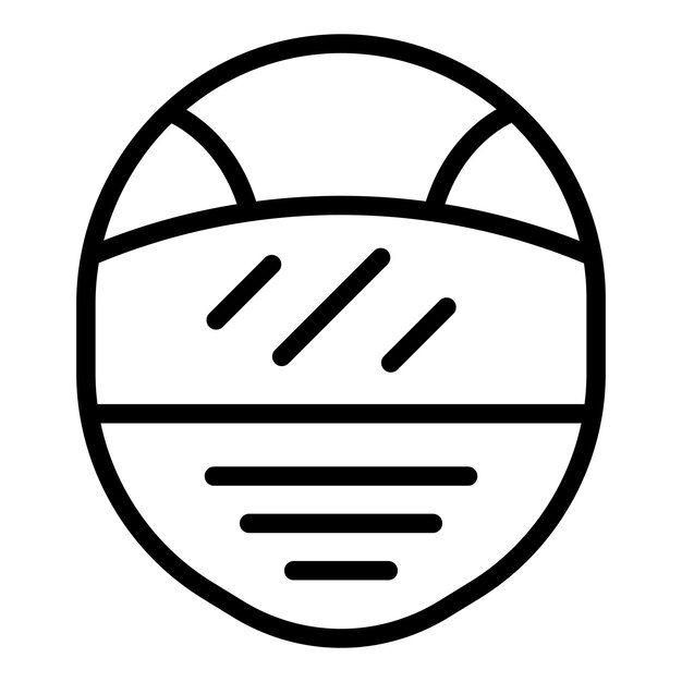 Icono de casco de bicicleta deportiva vector de contorno Ropa de hombre Equipo de motociclista