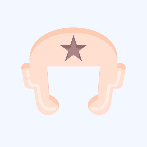 Icono Casco de boxeo relacionado con el símbolo del deporte de combate diseño de estilo plano editable
