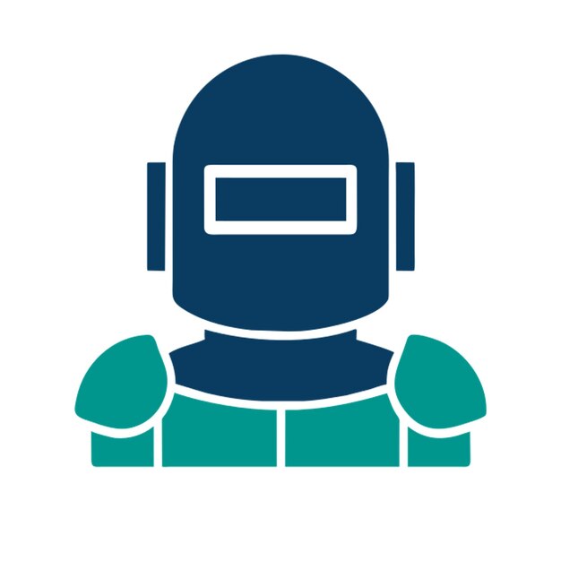 El icono del casco de los caballeros robot