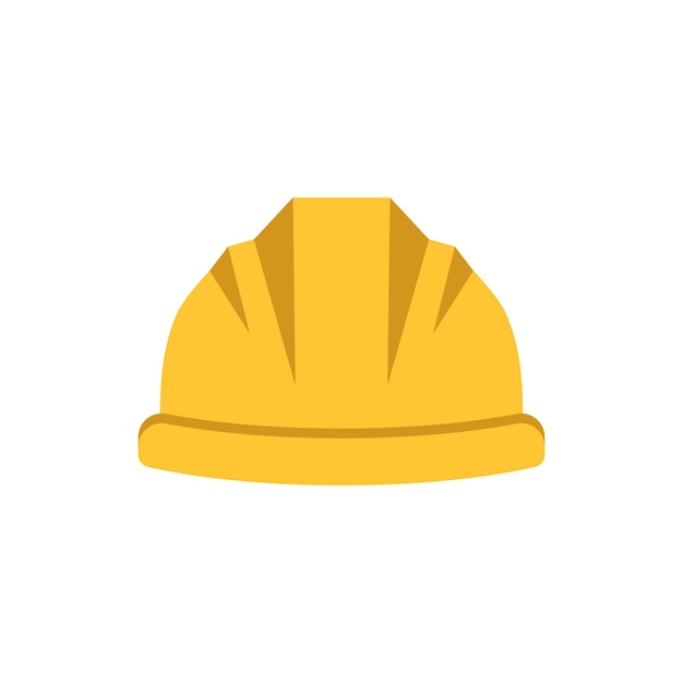 Icono de casco de construcción en estilo plano ilustración de vector de tapa de seguridad sobre fondo aislado concepto de negocio de signo de sombrero de trabajador