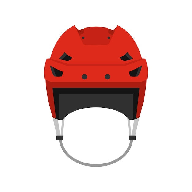 Ícono de casco de hockey en estilo plano aislado en ilustración vectorial de fondo blanco
