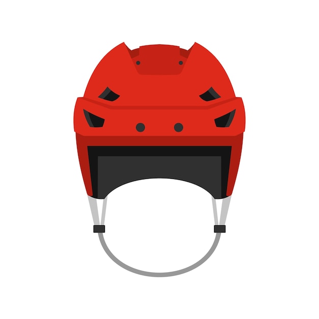 Vector Ícono de casco de hockey en estilo plano aislado en ilustración vectorial de fondo blanco