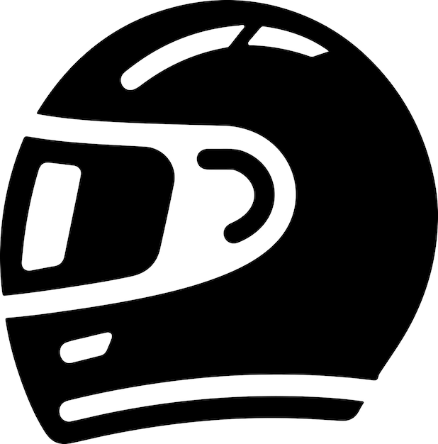 icono de casco de motocicleta mínimo color negro silueta vectorial fondo blanco 17