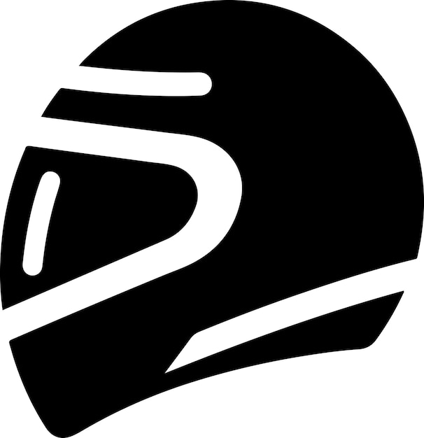 icono de casco de motocicleta mínimo color negro silueta vectorial fondo blanco 33