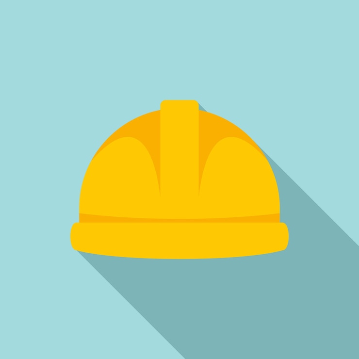 Vector icono de casco de protección ilustración plana del icono de vector de casco de protección para diseño web