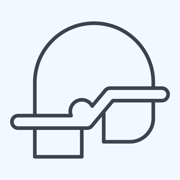 Icono Casco relacionado con el estilo de línea de símbolo del bombero ilustración simple