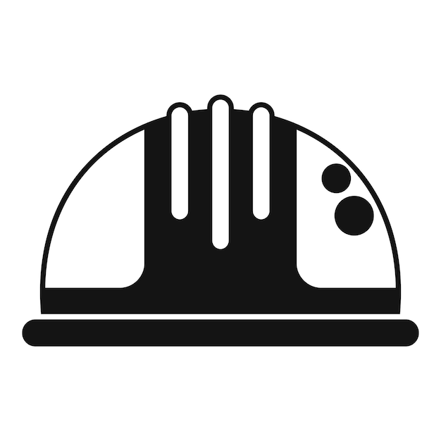 Icono de casco de seguridad en blanco y negro