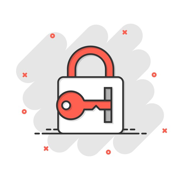 Icono de casillero en estilo plano Ilustración de vector de contraseña de candado sobre fondo blanco aislado Concepto de negocio de desbloqueo de llave