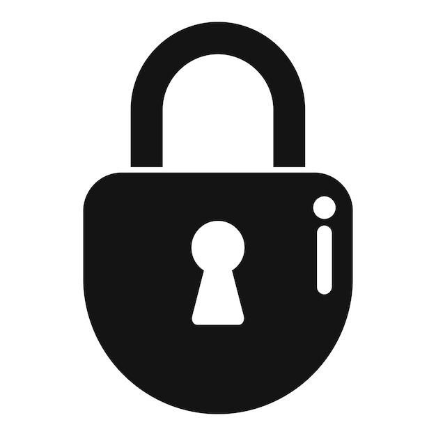 Icono de casillero de privacidad vector simple Protección de computadora Seguridad de candado