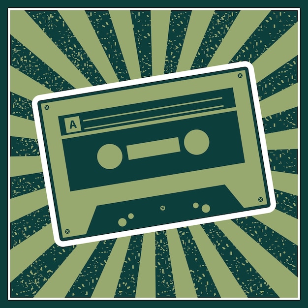 Icono de cassette. Diseño de música y sonido. Gráfico vectorial