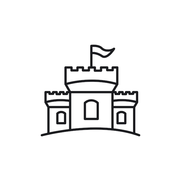 Icono del castillo aislado sobre fondo blanco