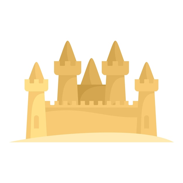 Icono de castillo de arena Ilustración plana del icono de vector de castillo de arena para diseño web