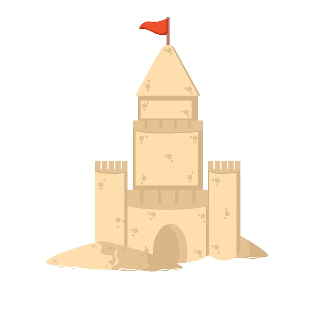 Icono castillo de arena vector plano