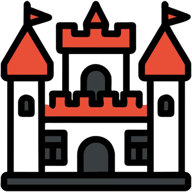 icono del castillo con contorno de colores