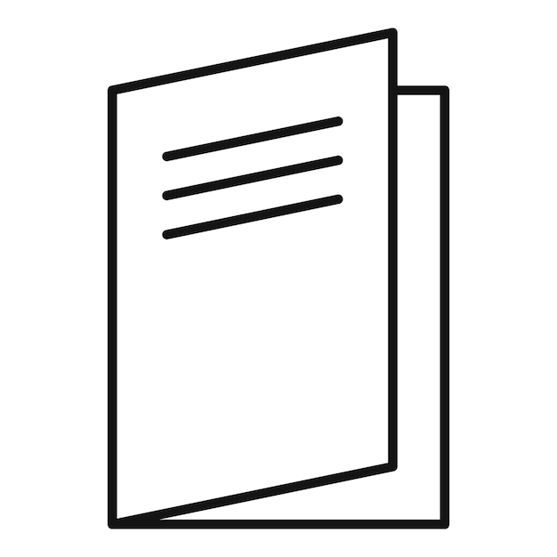 Icono de catálogo de papel Icono de vector de catálogo de papel de esquema para diseño web aislado sobre fondo blanco