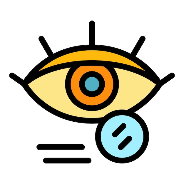 Icono de catarata de los ojos Contorno de los ojos Icono del vector de la catarata color plano aislado