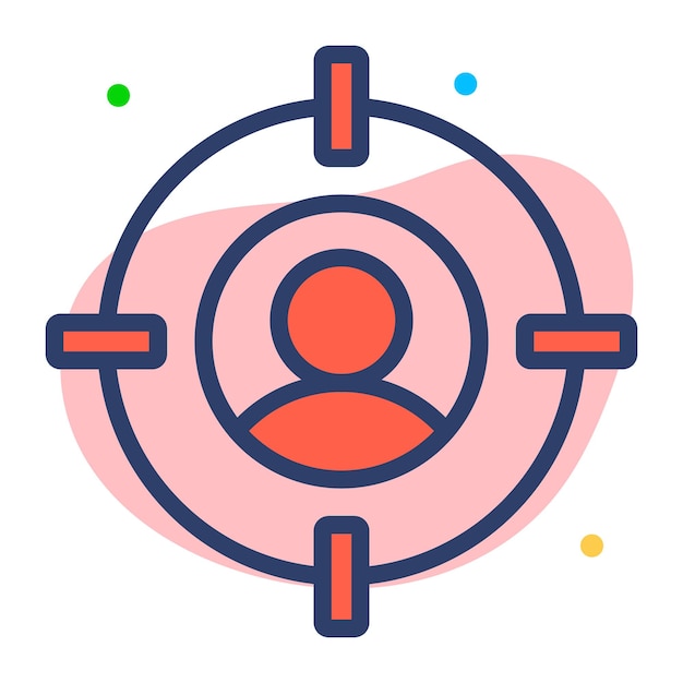 Un icono de caza de cabezas en el diseño vectorial del cliente objetivo de estilo editable