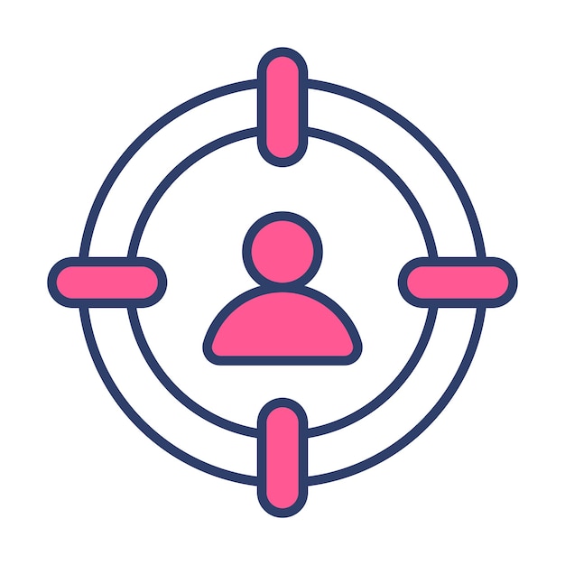 Un icono de caza de cabezas en el diseño vectorial del cliente objetivo de estilo editable