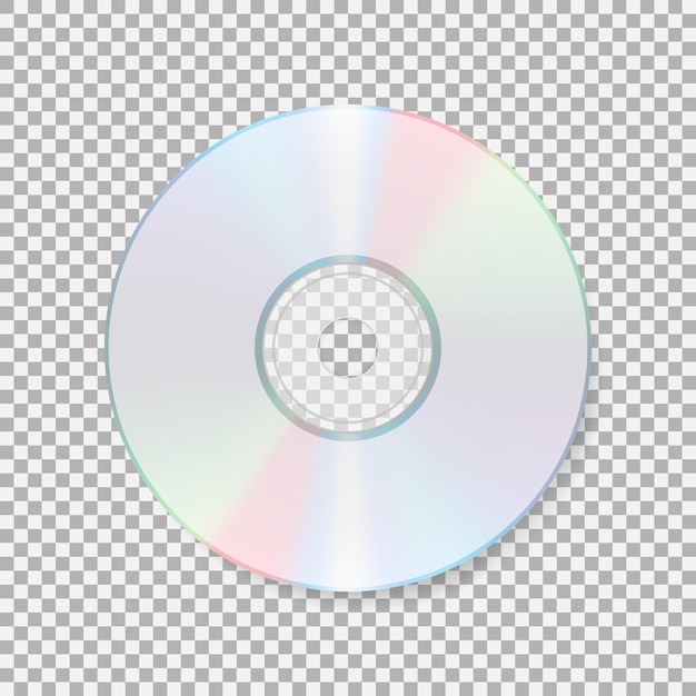 Vector icono de cd realista disco compacto aislado sobre fondo transparente cd ilustración vectorial